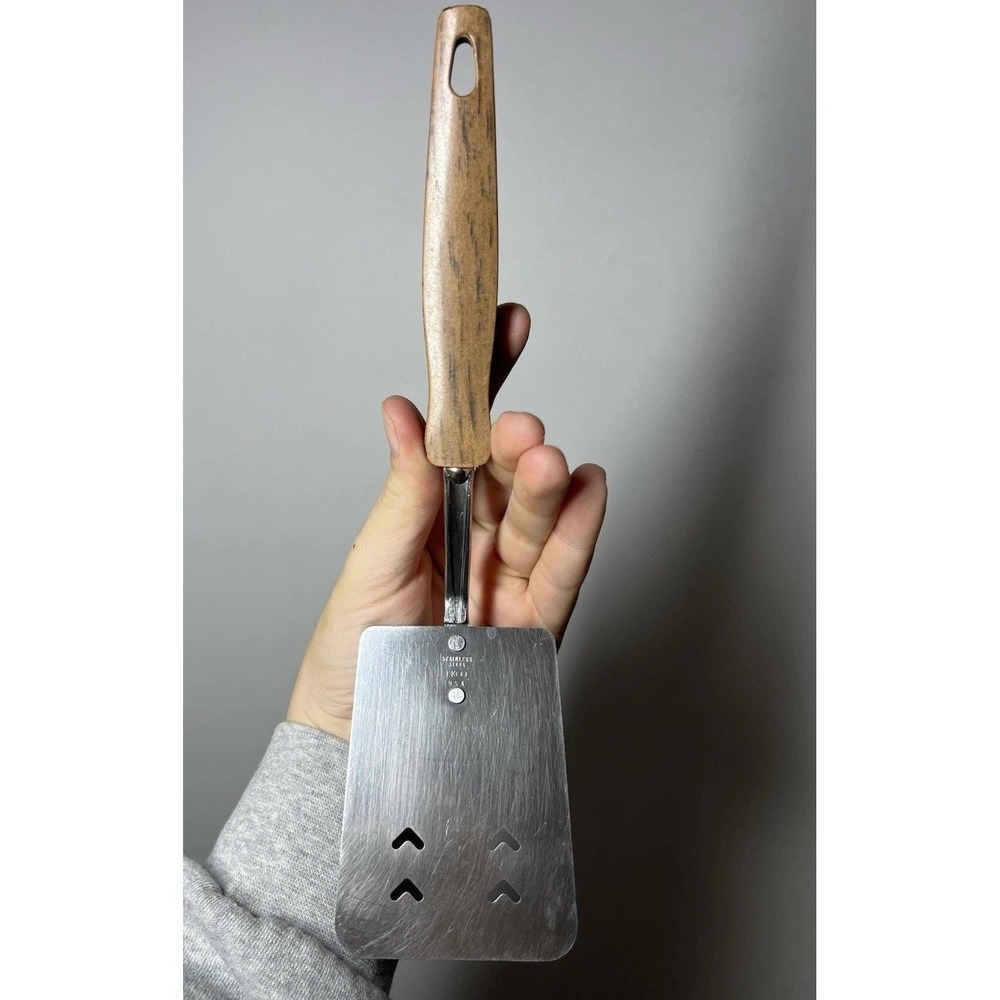 Vintage EKCO Stainless Steel Slotted Spatula Turner - 10.5" Made in USA